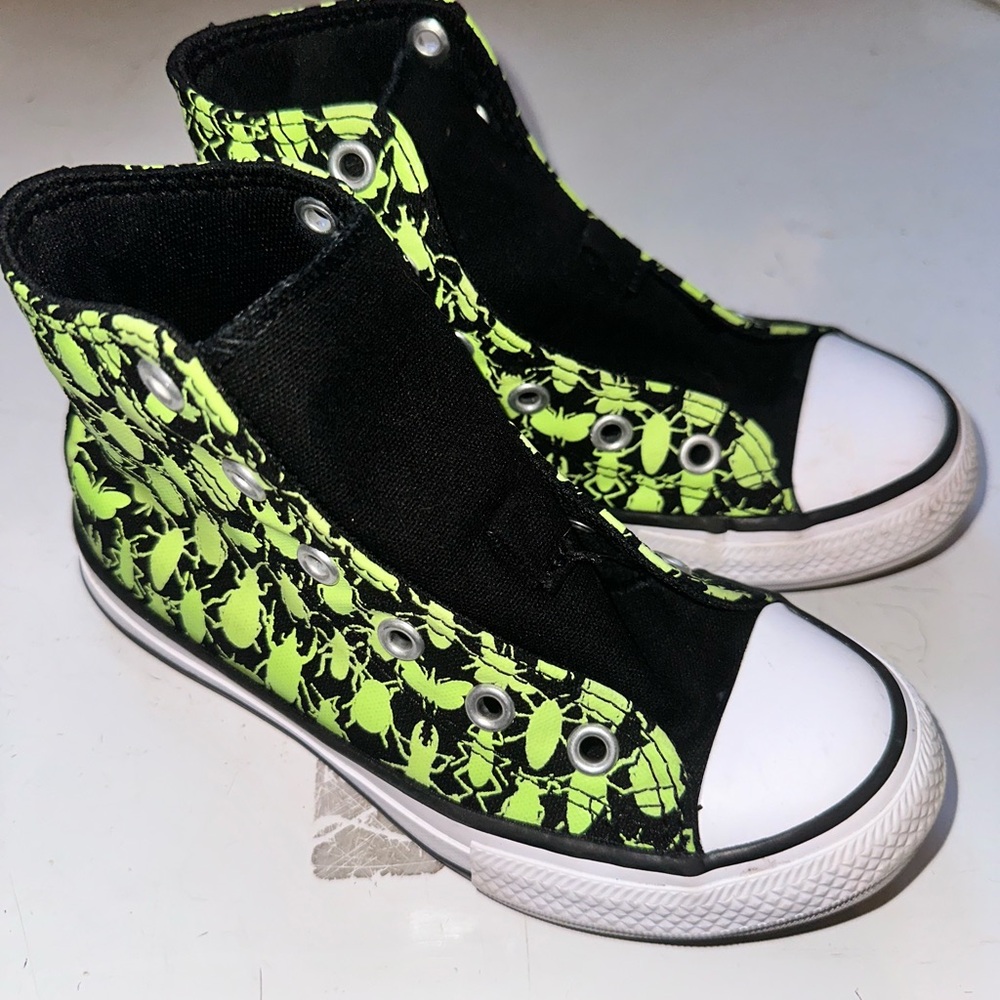 High top Converse, bugs glow in the dark!